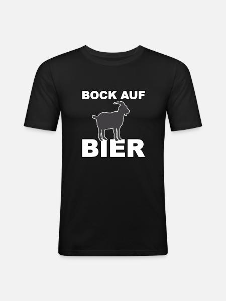 Bock auf Bier - Männer Slim Fit T-Shirt - Schwarz