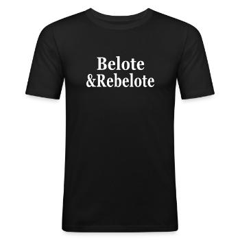 Belote & Rebelote - T-shirt près du corps Homme - noir - Devant - Nik (191cm)