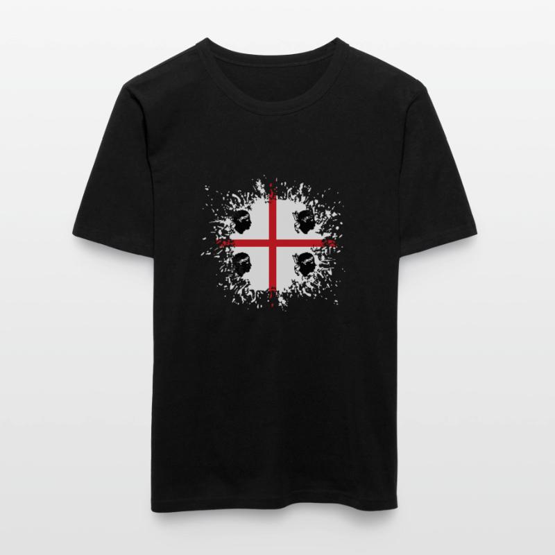 Sardaigne Drapeau Klecks Drapeau sarde Splash T-shirt près du corps Homme