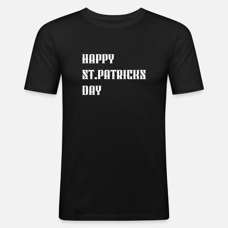 "Happy St. Patricks Day" White - Männer Slim Fit T-Shirt - Schwarz