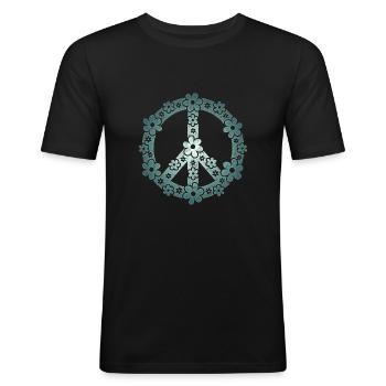 Peace, Peace Sign, Peace Sign, Freedom - Men's Slim Fit T-Shirt - black - Front - Nik (191cm)