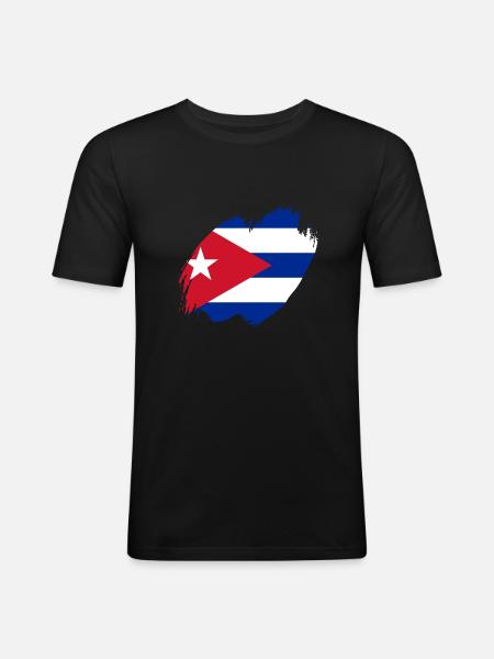 Cuba Vlag Caribbean Holiday Cuba Travel Havana - Mannen slim fit T-shirt - zwart