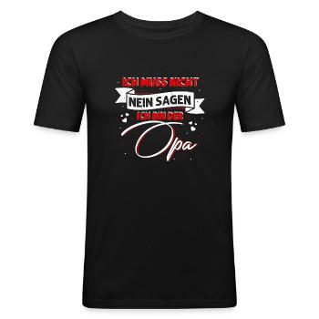 Lustiges Opa Geschenk - Männer Slim Fit T-Shirt - Schwarz - Vorne - Nik (191cm)