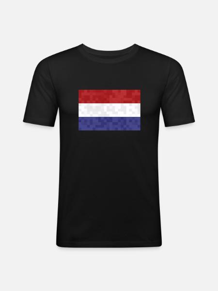 Netherlands Flag Holland Dutch flag - Men's Slim Fit T-Shirt - black