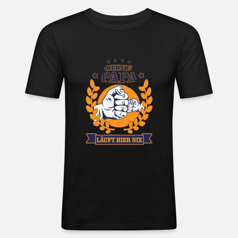 Bester Papa - Männer Slim Fit T-Shirt - Schwarz