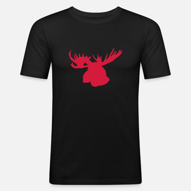 elch - moose - elk - kanada - canada - Männer Slim Fit T-Shirt - Schwarz