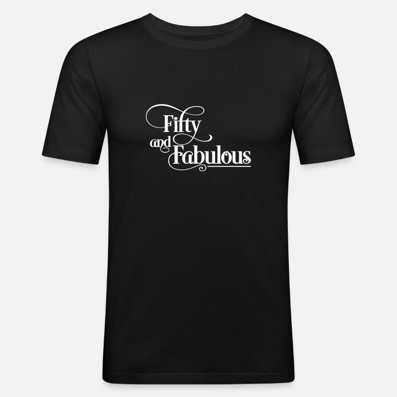 Fünfzig - Männer Slim Fit T-Shirt - Schwarz