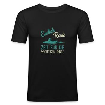 Rente Angeln Fischer Rentner - Männer Slim Fit T-Shirt - Schwarz - Vorne - Nik (191cm)