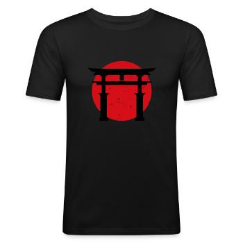 Kyoto Japan Schrein Geschenk Reise Design Shinto - Männer Slim Fit T-Shirt - Schwarz - Vorne - Nik (191cm)