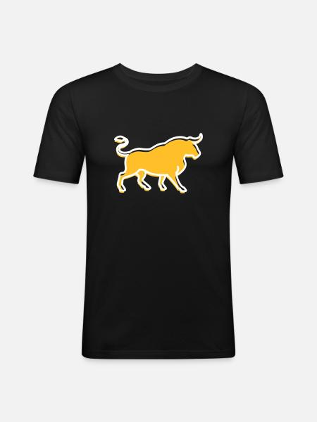 Ein wilder Stier - Männer Slim Fit T-Shirt - Schwarz