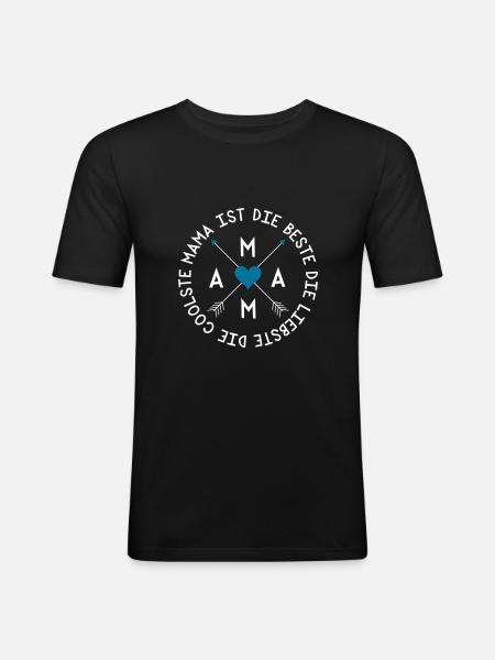 Mama ist die Beste - Männer Slim Fit T-Shirt - Schwarz