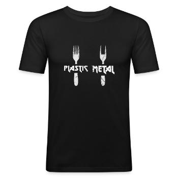 Metal Heavy Metal Death METAL Hard Rock - T-shirt près du corps Homme - noir - Devant - Nik (191cm)