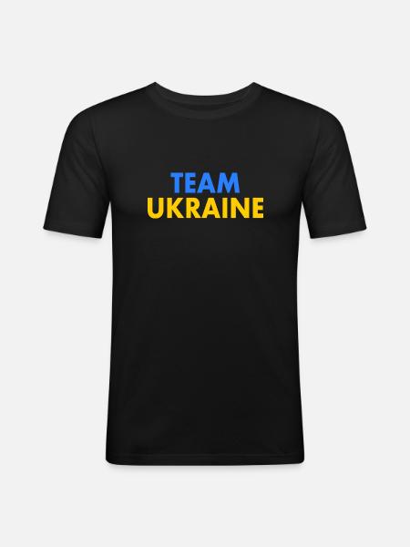 Team ukraine - Men's Slim Fit T-Shirt - black