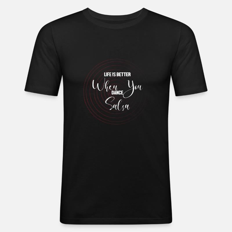 Danseuse de salsa Danseuse - T-shirt près du corps Homme - noir
