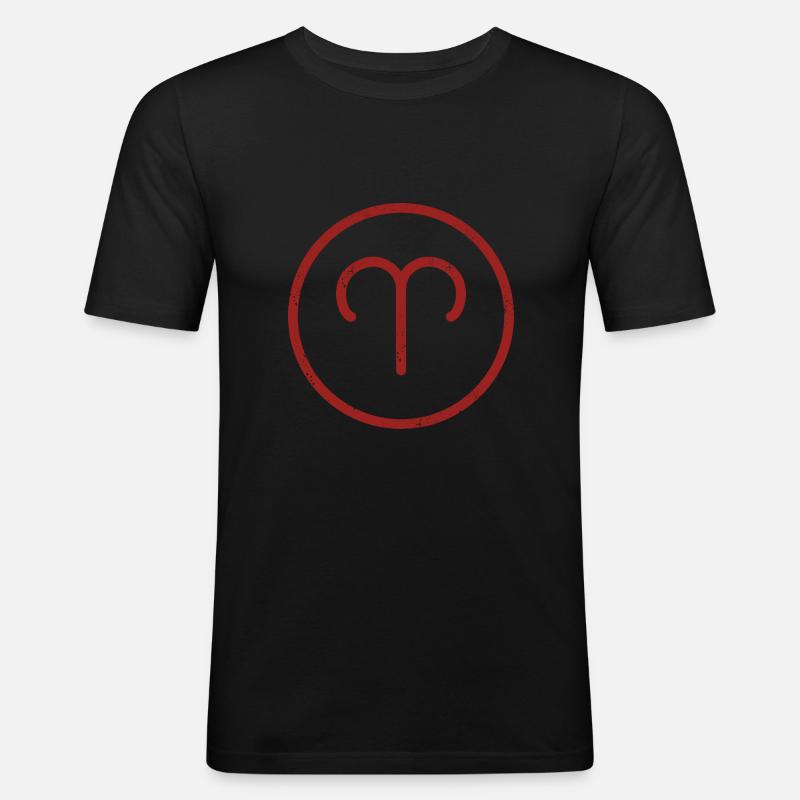 Sternzeichen Widder - Männer Slim Fit T-Shirt - Schwarz