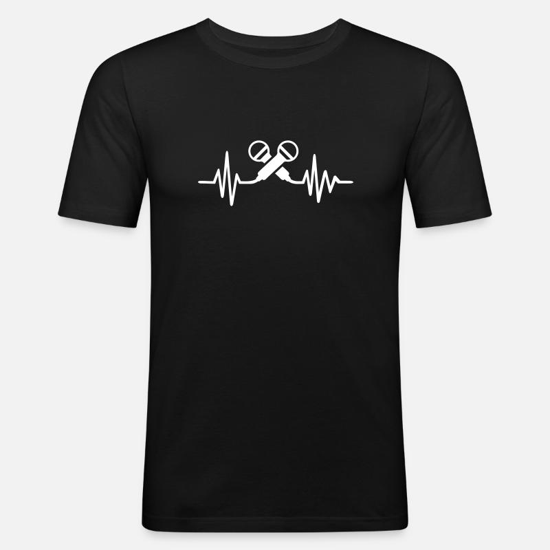 Mikrofon - Männer Slim Fit T-Shirt - Schwarz