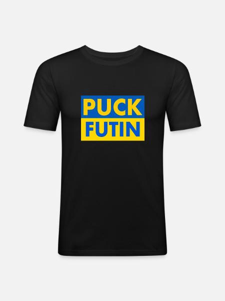 Puck futin - Men's Slim Fit T-Shirt - black
