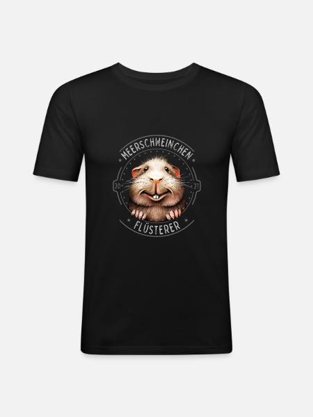 Meerschweinchen Flüsterer - Männer Slim Fit T-Shirt - Schwarz