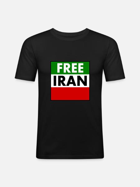 Free iran - T-shirt près du corps Homme - noir