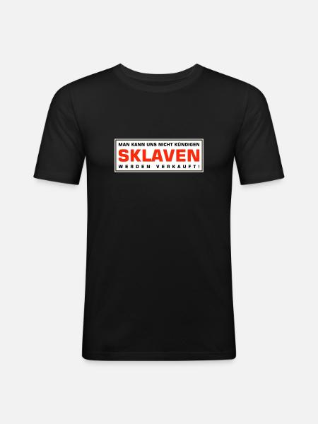 Sklaven werden verkauft - Männer Slim Fit T-Shirt - Schwarz