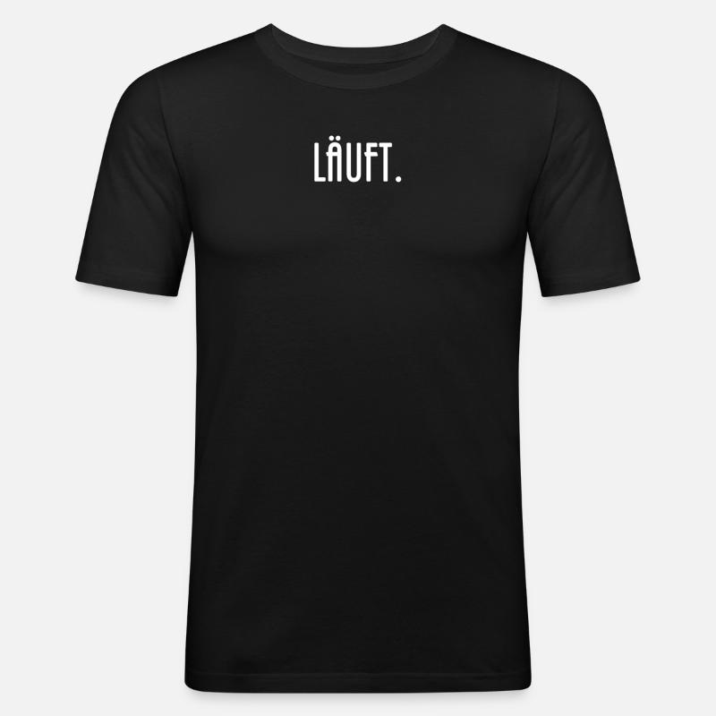 Läuft. - Männer Slim Fit T-Shirt - Schwarz