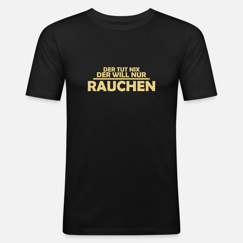 rauchen - Männer Slim Fit T-Shirt - Schwarz