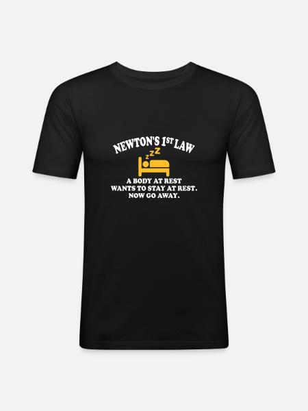 newton's 1st law - Men's Slim Fit T-Shirt - black