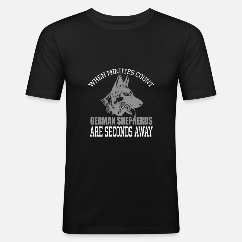 Deutsche Schäferhunde - Männer Slim Fit T-Shirt - Schwarz