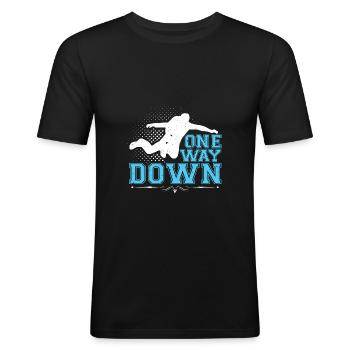 Jumping Base B.A.S.E. Objektsprung Basejumper BASE - Männer Slim Fit T-Shirt - Schwarz - Vorne - Nik (191cm)