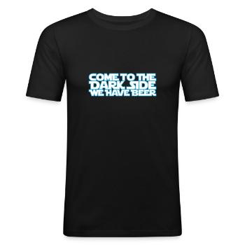 Come to the dark side we have beer 1 2c - Männer Slim Fit T-Shirt - Schwarz - Vorne - Nik (191cm)