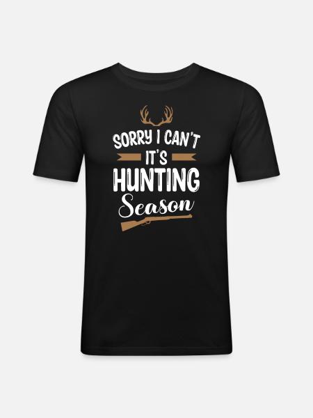 Funny Hunting - Men's Slim Fit T-Shirt - black
