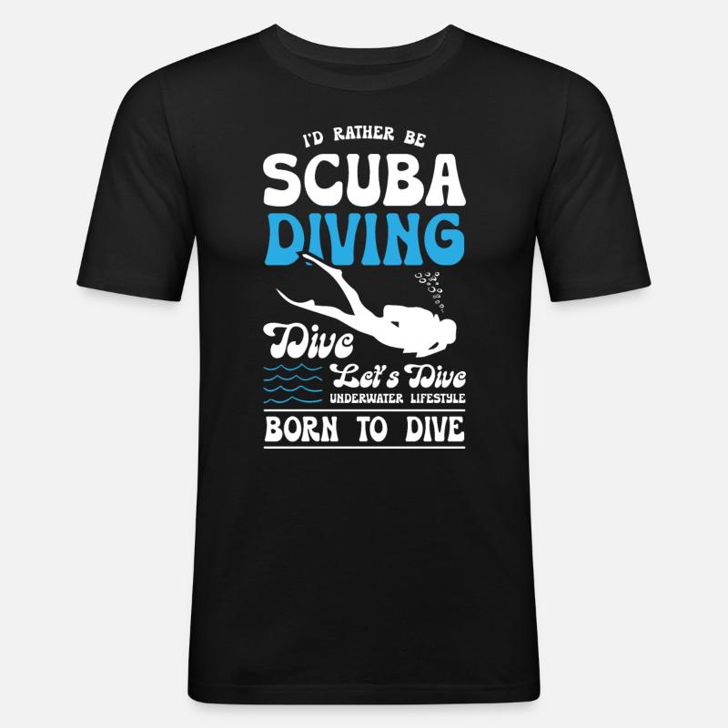 Born To Dive - Männer Slim Fit T-Shirt - Schwarz