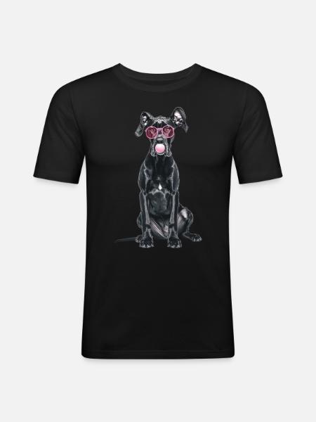 Deutsche Dogge - Männer Slim Fit T-Shirt - Schwarz