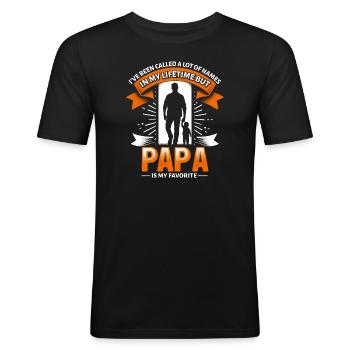 Dad Father Son Gift Idea Called A Lot Of Names - Men's Slim Fit T-Shirt - black - Front - Nik (191cm)