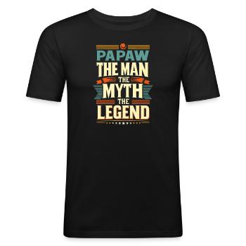 Papa Père Grand-père Idée Cadeau Papaw Dire Humour - T-shirt près du corps Homme - noir - Devant - Nik (191cm)