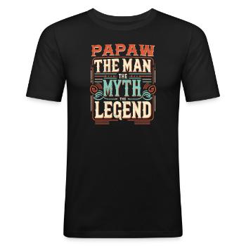 Papa Père Grand-père Idée Cadeau Papaw Dire Humour - T-shirt près du corps Homme - noir - Devant - Nik (191cm)