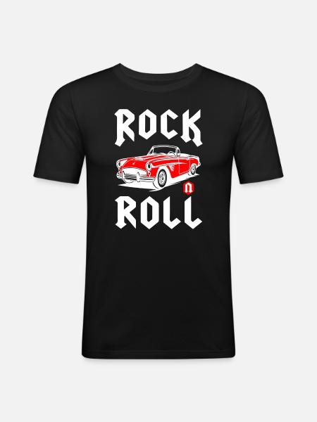 Rock And Roll Classic Car - Men's Slim Fit T-Shirt - black
