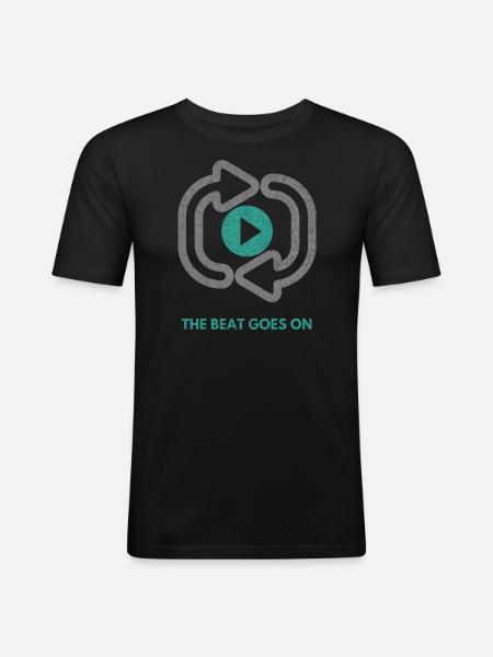 Le beat devient grunge - T-shirt près du corps Homme - noir
