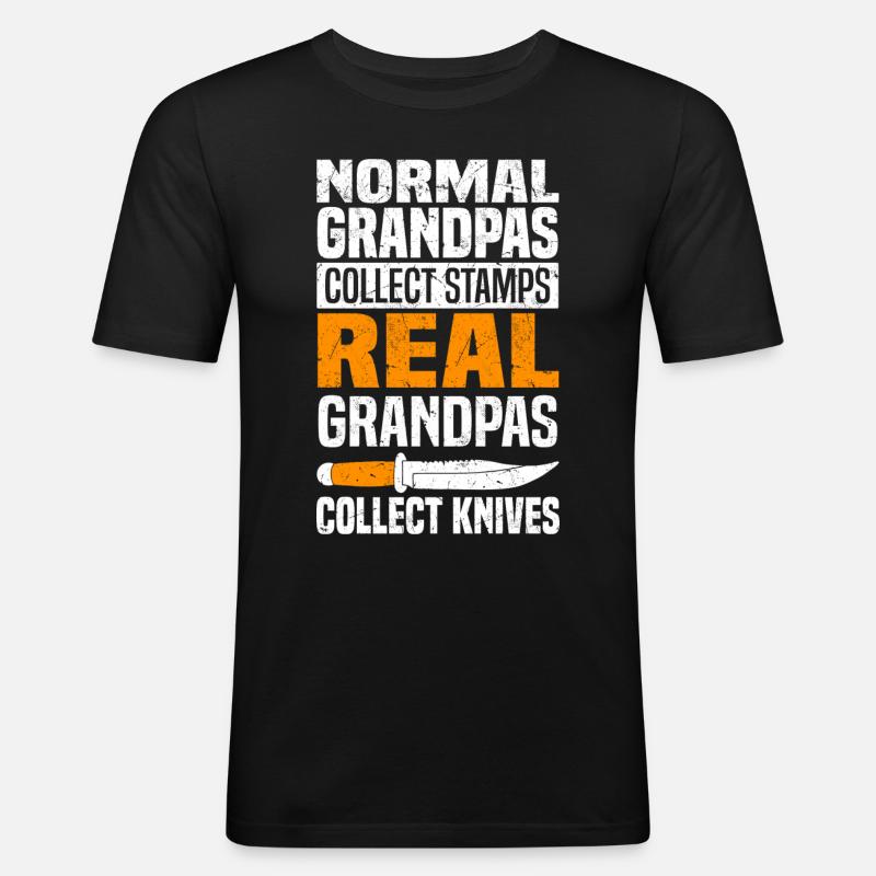 Messer sammeln - Männer Slim Fit T-Shirt - Schwarz