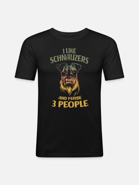 Schnauzer - Männer Slim Fit T-Shirt - Schwarz