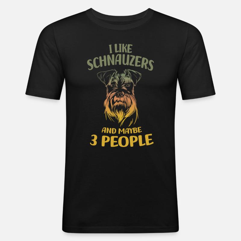 Schnauzer - Männer Slim Fit T-Shirt - Schwarz