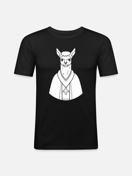 Christian Christianity Lama - Men's Slim Fit T-Shirt - black