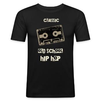 Classic Oldschool Hip Hop - Men's Slim Fit T-Shirt - black - Front - Nik (191cm)