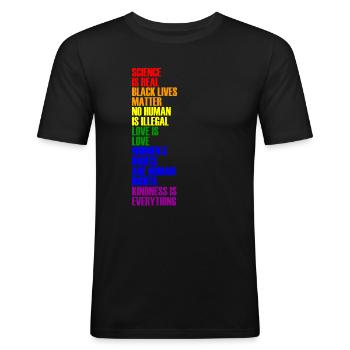 Kidness is everything - Love is love - Quotes - Men's Slim Fit T-Shirt - black - Front - Nik (191cm)