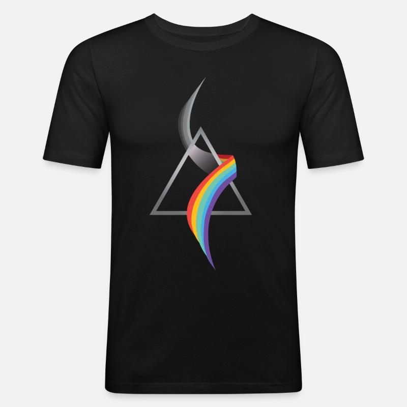 Optik Lichtbrechung - Männer Slim Fit T-Shirt - Schwarz