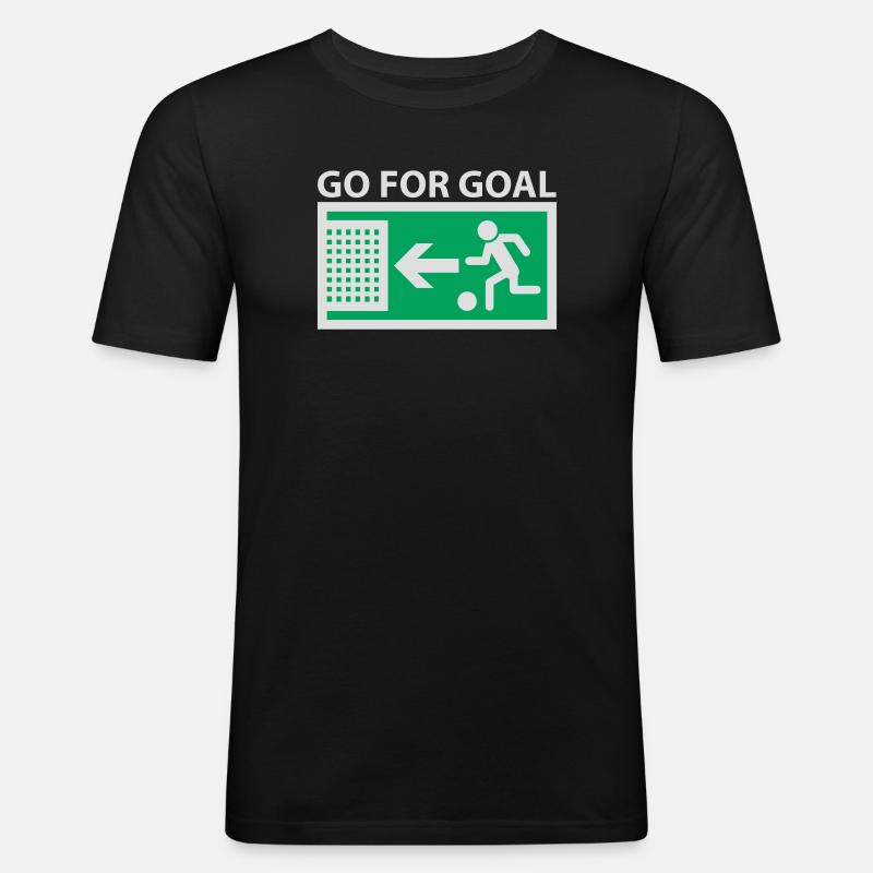Go for Goal - Männer Slim Fit T-Shirt - Schwarz