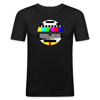 mire tv - T-shirt près du corps Homme - noir - Devant - Nik (191cm)