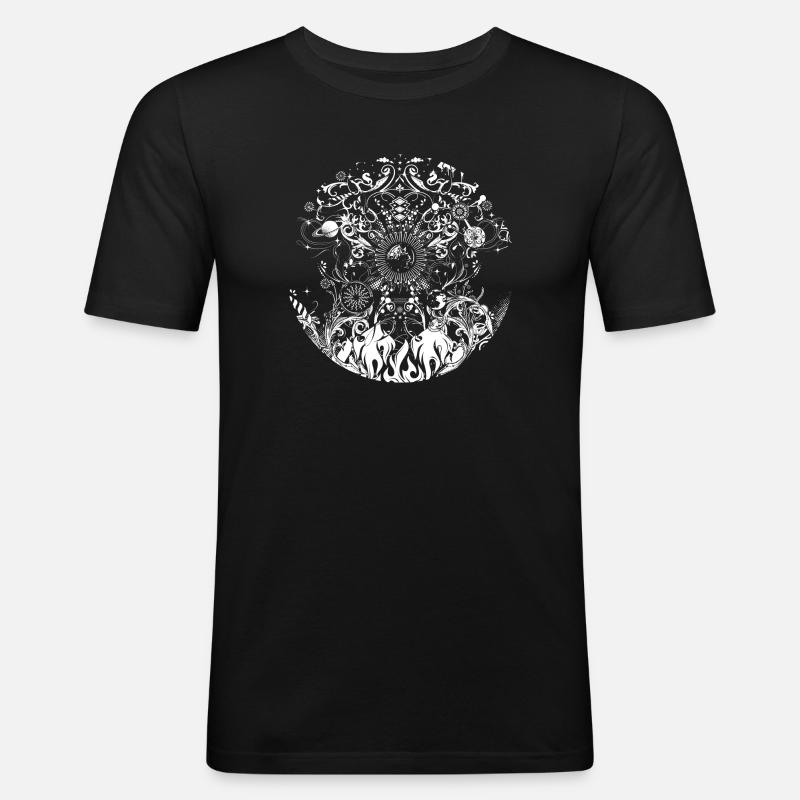 Die vier Elemente - Männer Slim Fit T-Shirt - Schwarz