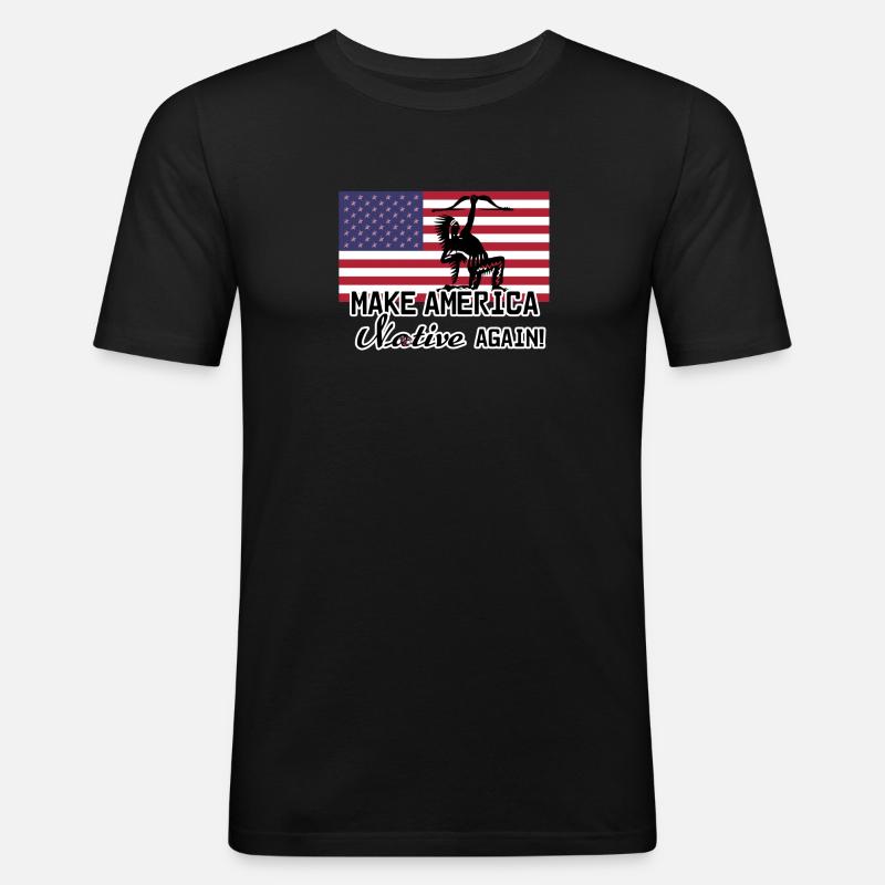 Make America Native again - Men's Slim Fit T-Shirt - black