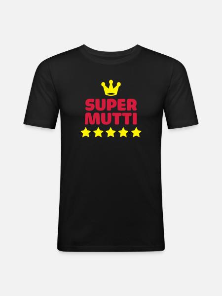 Super Mom Super mom äidin äiti - Miesten tyköistuva t-paita - musta